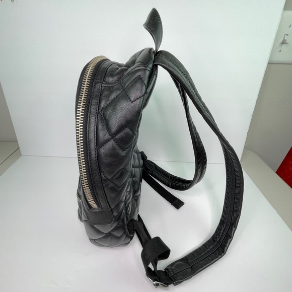 Marc by Marc Jacobs Domo Biker Black Quilted Leather Zip Backpack with Pockets - Picture 3 of 16